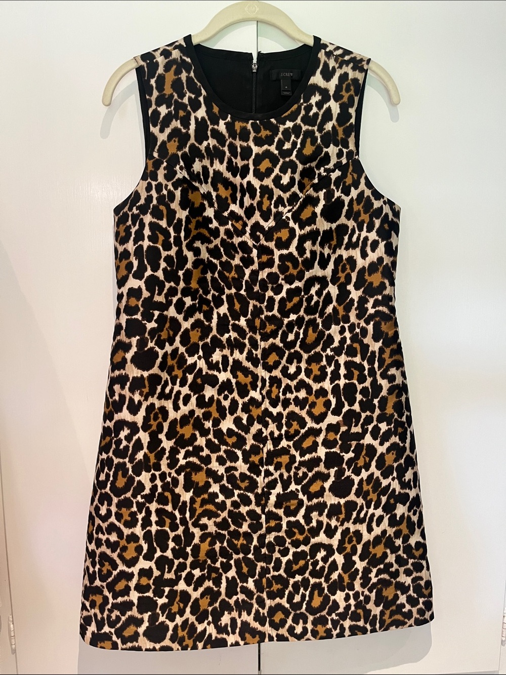 J. Crew Leopard Print Sleeveless Mini Dress - Black/Brown/Tan